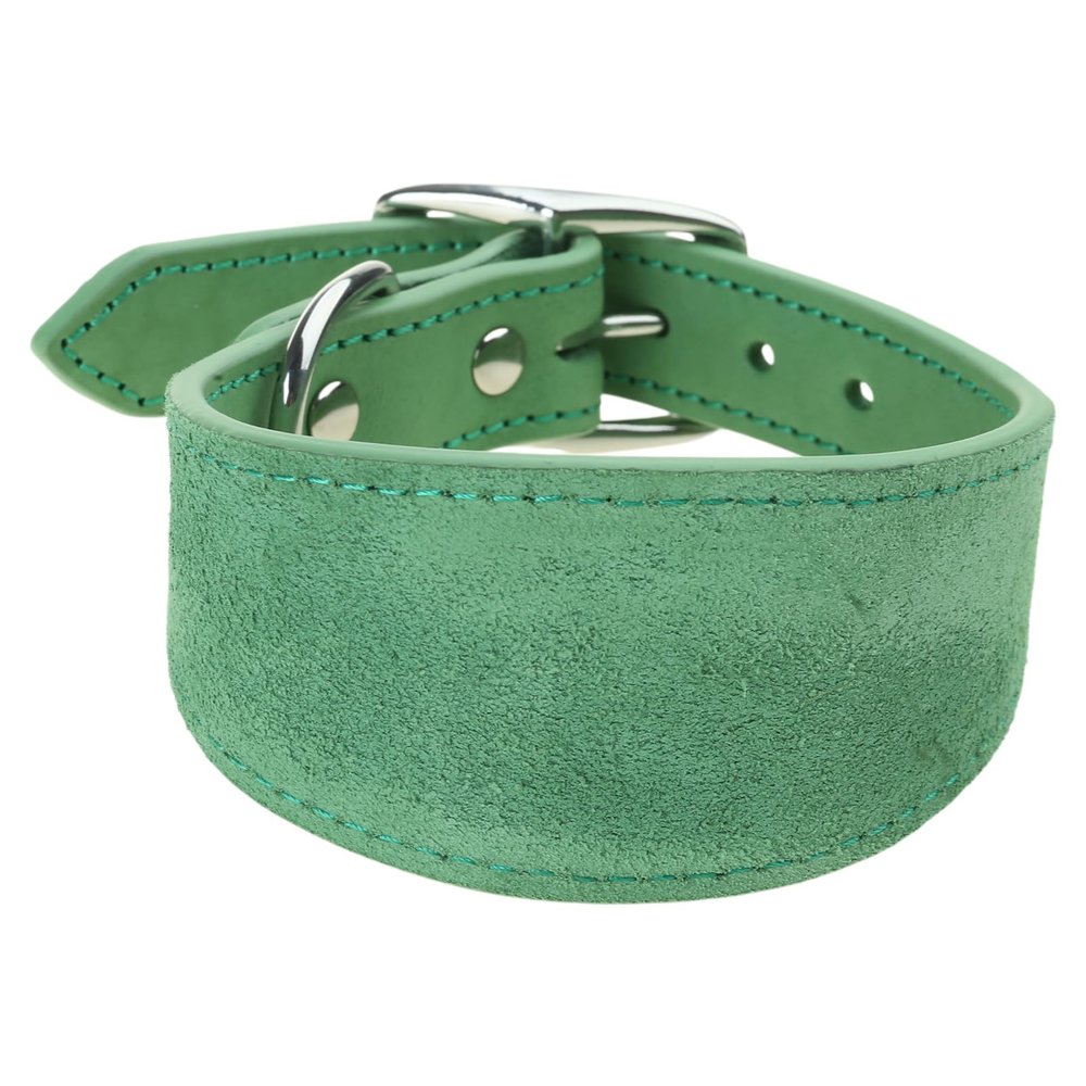 JTQYFI Soft Leather Adjustable Dog Collar for Lurchers and Sighthounds