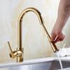YCVAWEOD Gold Pull-Down Kitchen Faucet, High-Arc, 2 Spray Modes view 2