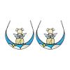 2-Piece Artistic Glass Pet Memorial Decorations, Moon Design, Suncatchers for Dog Lovers view 1