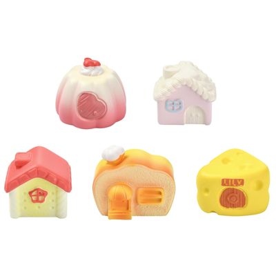 Ipotkitt 10-Piece Food-Shaped Resin House Figurine Set