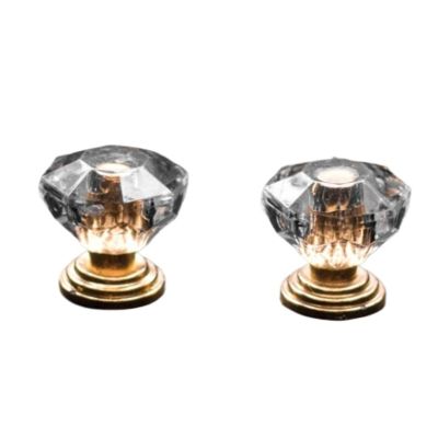 WAFOHSR 10-Pack Gold-Tone Acrylic Diamond Cabinet Knobs