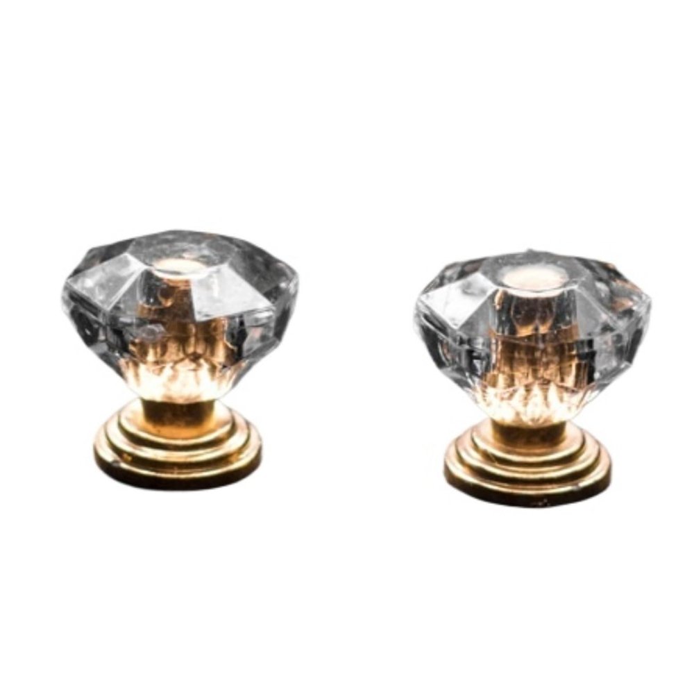 WAFOHSR 10-Pack Gold-Tone Acrylic Diamond Cabinet Knobs