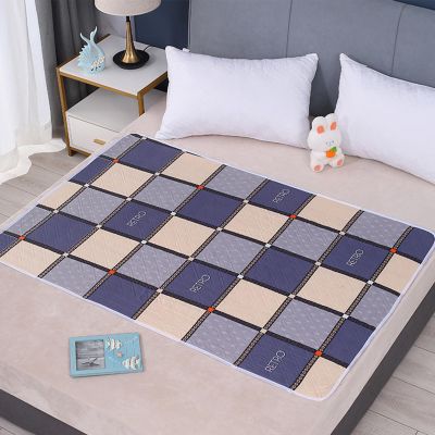 Highdi Washable Incontinence Bed Pad for Children and Seniors, Waterproof Non-Slip Mattress Protector, Retro Plaid, 115 x 200 cm