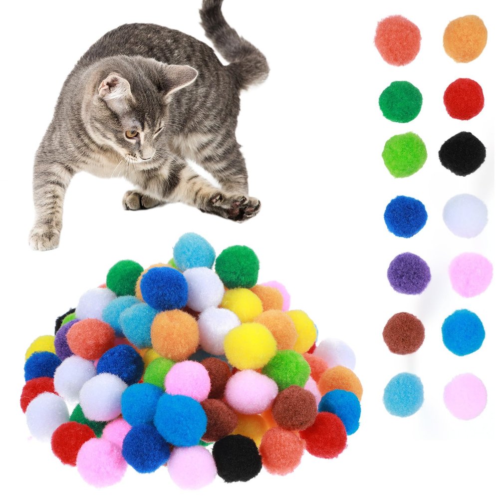 Bremorou 100 Pack Cat Balls 2.5 cm