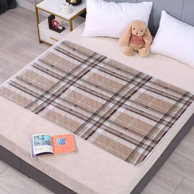 Highdi Washable Incontinence Bed Pad for Children and Seniors, Waterproof Non-Slip Absorbent Mattress Protector, Sun Brown, 70 x 90 cm