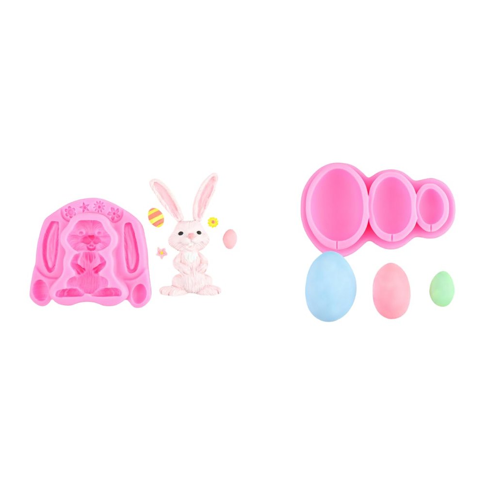 2-Piece Silicone Fondant Mold, Rabbit Egg Shape