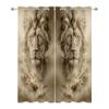 Mistela Blackout Curtains, Lion Head Safari Design, 2-Piece Set, H175 x W140 cm view 3