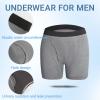 Alldry Men's Ultra-Absorbent Incontinence Boxer Briefs, Reusable, Blue, L view 3