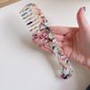 Acetate Wide-Tooth Comb with Handle, 18.5 cm, Leopard Print view 4