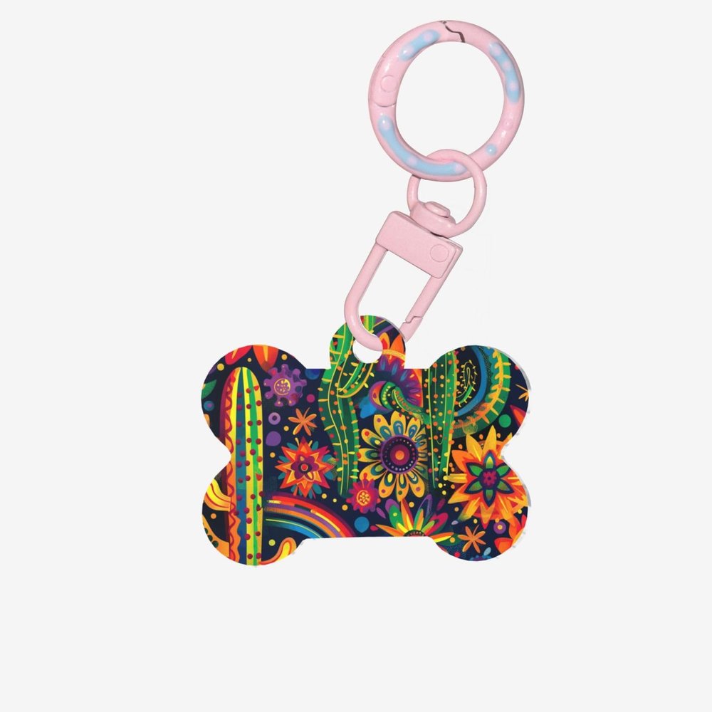 Mysterious Abstract Cactus Acrylic Pet ID Tags