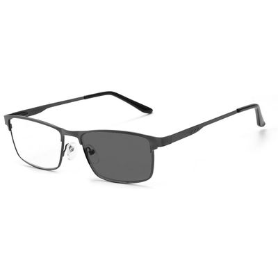 Cleemy Photochromic Nearsighted Glasses with Blue-Light Filter, Single-Vision, UV Protection (Black, -1.00 Diopter)