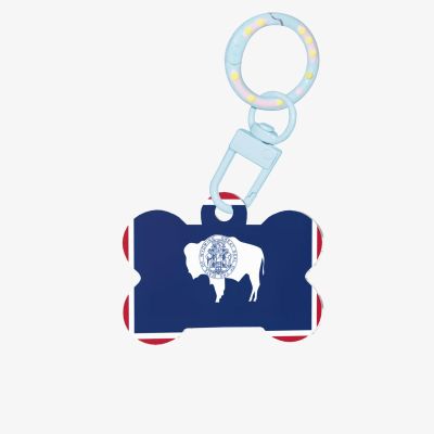 Wyoming State Flag Personalized Acrylic Pet ID Tags