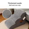 Dog Stairs for Small Dogs, Washable Plush Cover, Pet Stairs for Bed, Sofa, Couch and Car, Non-Slip, Low Incline (Gray, 48 × 40 × 30 cm, 2 Steps) view 4