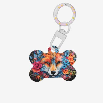 Beautiful Abstract Wolf Pet Tag, Personalized Acrylic ID Tag