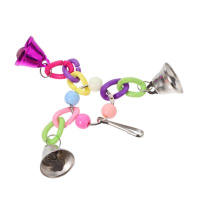DIKACA Colorful Bell Chain Chew Toy for Parrots