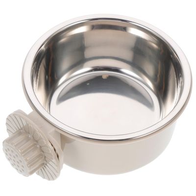 WOONEKY Hanging Stainless Steel Dog Bowl, Double-Layer, Non-Slip and Leak-Resistant