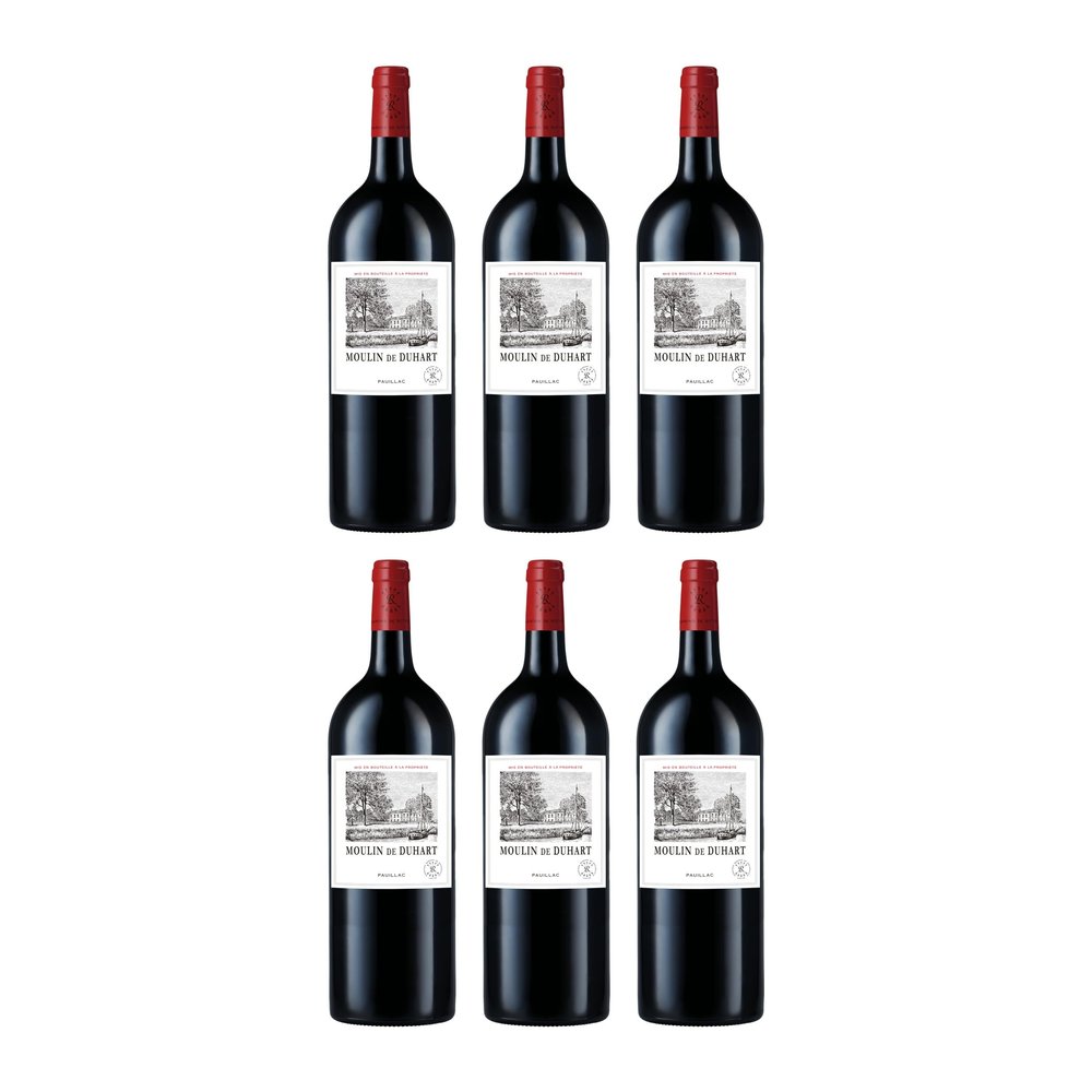 Château Duhart-Milon-Rothschild Moulin Magnum Dry Red Wine, France, incl. FineWert E-Book (6 x 1.5 L)