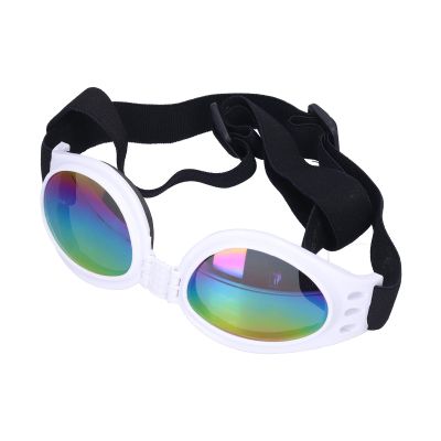 Cosiki Dog Sunglasses, Adjustable Pet Eyewear (White)