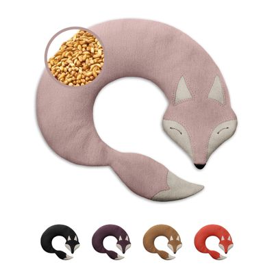 LESCHI Microwaveable Wheat Pillow, Organic Cotton & Wheat, Fox, Pink