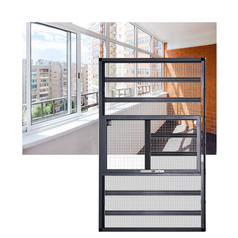 Adjustable Window Safety Guard, Removable Safety Bars for Home, Easy Installation, Fall-Protection Barrier (80 x 110 cm)