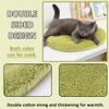 Calming Cat Bed, Washable Flannel Pet Mat, Double-Sided, Brown, Round, 55 cm view 3