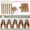 Elailite Clip-In Human Hair Extensions, Silk Lace Wefts, 6 Pieces, 31 g, 25 cm, #6P613 Light Brown/Light Blonde view 4