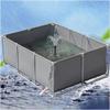 Temporary Fish Holding Tank with Drain Valve, 1 x 1 m Canvas Aquarium Pool for Turtle Breeding view 1