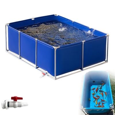 Temporary Fish Holding Tank with Drain Valve, 1 x 1 m, for Turtle Breeding