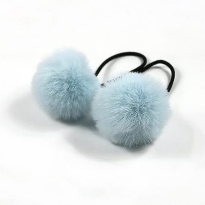Blausky 10-Piece Blue Pom-Pom Hair Ties for Women