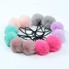 Blausky 10-Pack Pom-Pom Hair Ties for Women, 5 cm Pompoms, Dark Pink view 2