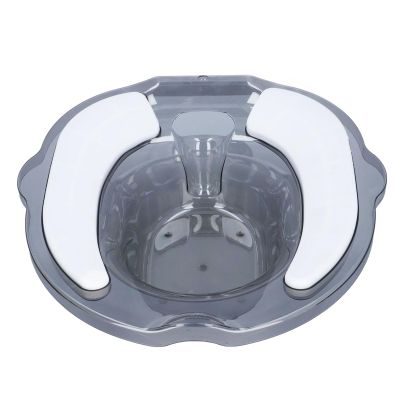 Sitz Bath Toilet Seat for Hemorrhoid and Perineal Relief, 2,500 mL, Soft TPR Cushion, Light Gray