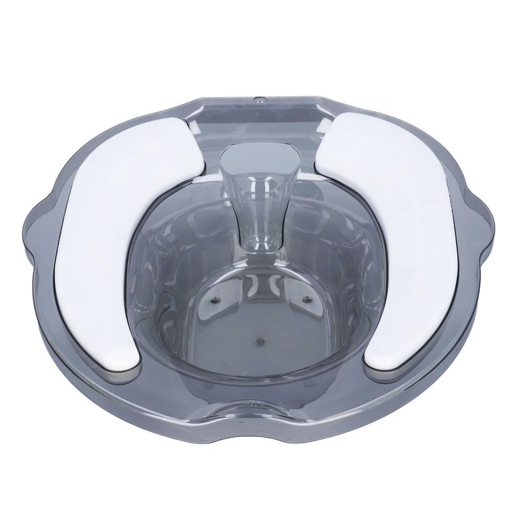 Sitz Bath Toilet Seat for Hemorrhoid and Perineal Relief, 2,500 mL, Soft TPR Cushion, Light Gray