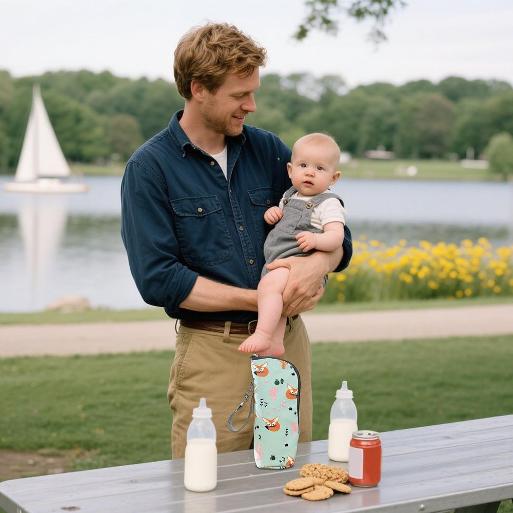 Insulated Water Bottle Sleeve and Travel Cup Holder Bag