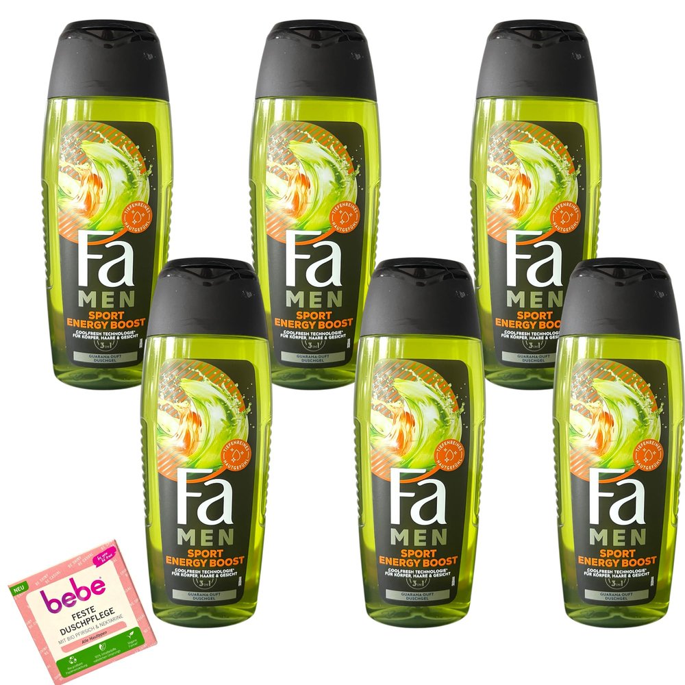 6x Fa Men Sport Energy Boost Shower Gel, 250 ml