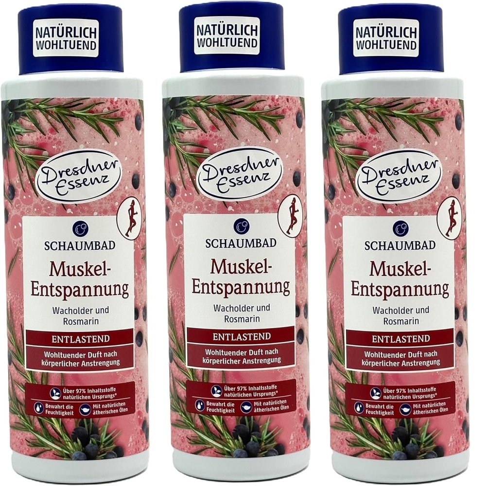 3-Pack Dresdner Essenz Muscle Relaxation Bubble Bath, 3 x 500 ml