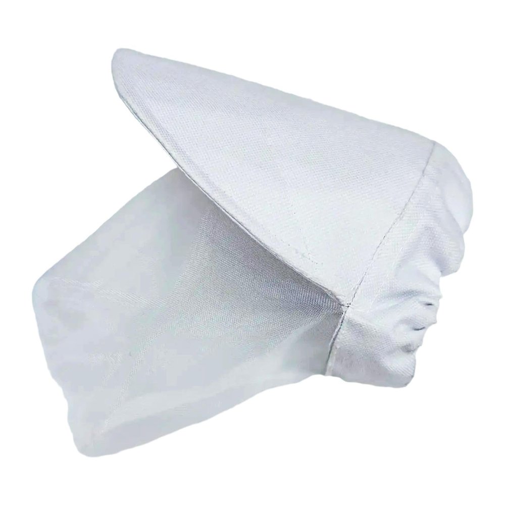 FewNvWa Dog Field Protection Mesh Muzzle, Protective Hood and Face Cover, Durable Polyester, White, M