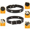 Mjzzh 2-Piece PU Collar for Cats and Dogs with Metal Buckle, Black and Brown, Size S: 1.5 x 37 cm view 3
