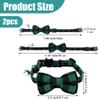 Mjzzh 2-Pack Christmas Plaid Pet Collars with Bow and Bell view 2