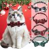 Mjzzh 2-Pack Christmas Plaid Pet Collars with Bow and Bell view 3
