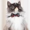 Mjzzh 2-Pack Christmas Plaid Pet Collars with Bow and Bell view 4