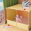 Large Indoor Cat Cage DIY Pet Playpen for Small Animals with Door, 75 x 75 x 54 cm view 2