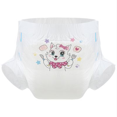 CutiePlusU Adult Diapers, 3 Count, Dry Surface, Maximum Overnight Absorbency, Kitty Dinner Time, White, L (95–120 cm)