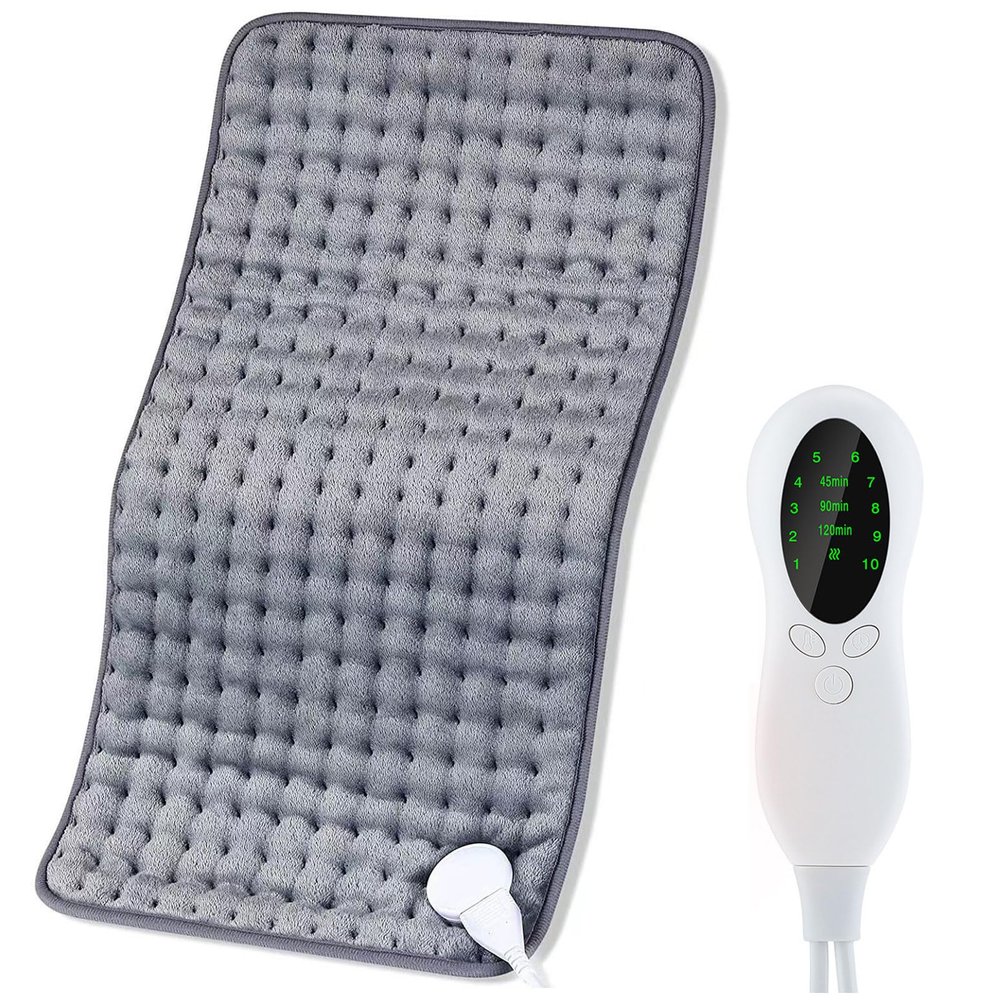XXXL Heating Pad for Back Pain Relief, 17" x 33" (43 x 84 cm), Gray