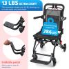 Ultralight Folding Aluminum Transit Wheelchair with Flip-Up Armrests, Black view 4