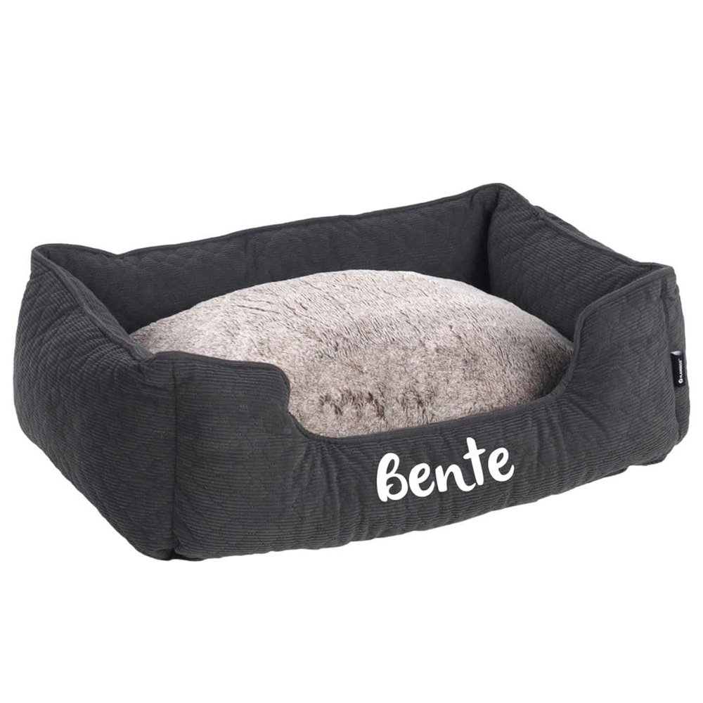 Personalized Fahra Rectangular Dog Bed, 65 × 50 × 20 cm (S), Dark Gray
