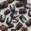24-Piece Halloween False Nails, Square Black French Press-On Nails with Ghosts and Flowers view 3