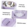 Automatic Pet Food Bowl with Water Dispenser, 1 pc, Purple view 4