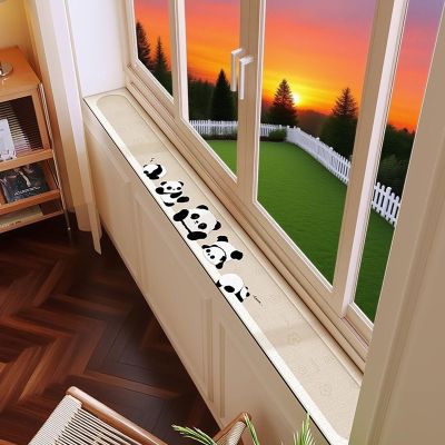 WhamtL Extra-Long Non-Slip Window Sill Mat with Panda Pattern, Diatomaceous Earth Cushion for Dogs, Style A, 48 x 14 in (122 x 36 cm)
