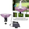 Fockety Solar Birdbath Fountain, Deck-Mounted Birdbath with Adjustable Clamp, Solar Bubbler for Garden, Balcony, Porch, and Outdoor Use (Purple) view 2