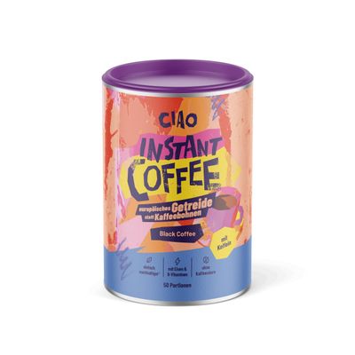 Ciao Instant Coffee | Coffee from 100% European Grains | 90 mg Caffeine, Vegan | Bean-Free, Acid-Free & Gentle on the Stomach with B Vitamins & Iron (1, 150 g)